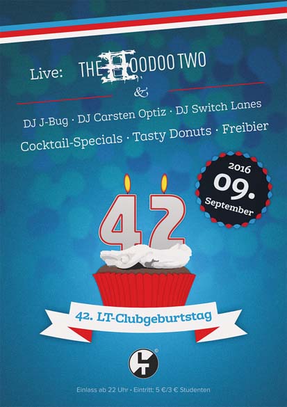 Party Flyer: 42. Clubgeburtstag am 09.09.2016 in Rostock