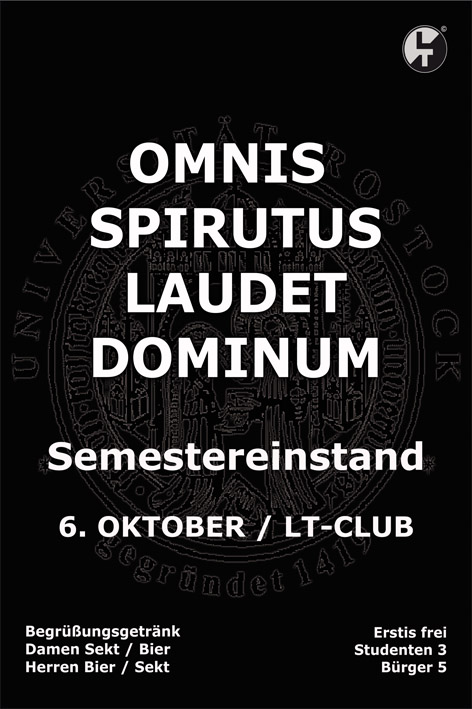 Party Flyer: Uni-Erstsemestereinstand am 06.10.2016 in Rostock