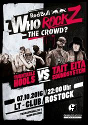 Party Flyer: Red Bull - WHO ROCKZ THE CROWD? am 07.10.2016 in Rostock