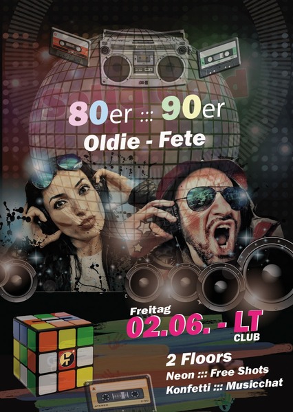 Party Flyer: 80er 90er Oldie-Fete am 02.06.2017 in Rostock