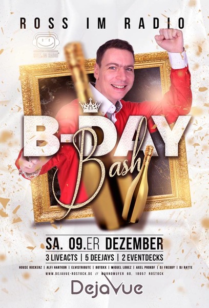 Party Flyer: ROSS im RADIO - B-DAY BASH am 09.12.2017 in Rostock